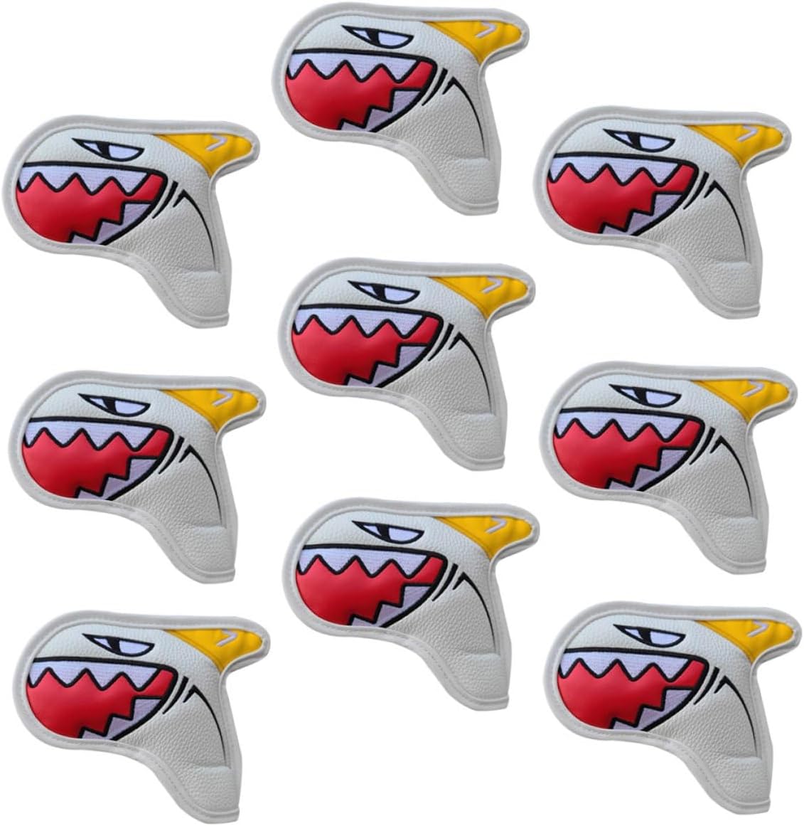 NOLITOY 9Pcs Golf Club Covers Iron Covers Set White Sturdy Club Accessories for Golfers on Course