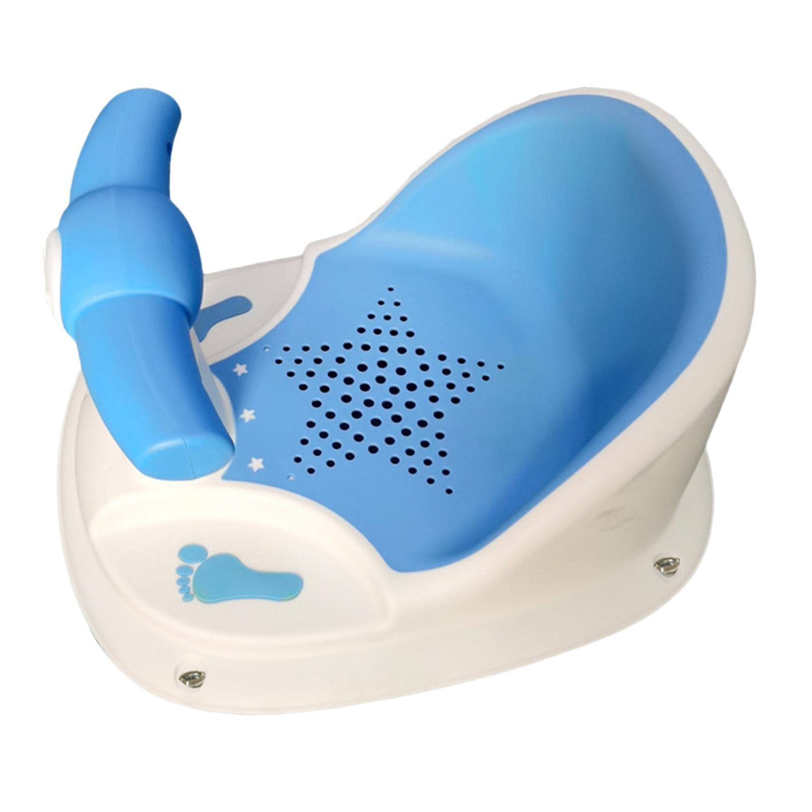 predolo Sedia da doccia a ventosa Sedile da bagno Vasca da bagno Seduta antiscivolo con foro di scarico Sedia da bagno Stabile da bagno per bambini dai 6 mesi, Blu