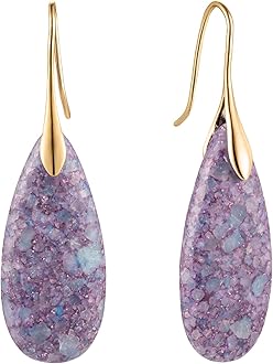 SELOVO Stone Fishhook Dangle Drop Earrings Statement Earrings for Women Stone