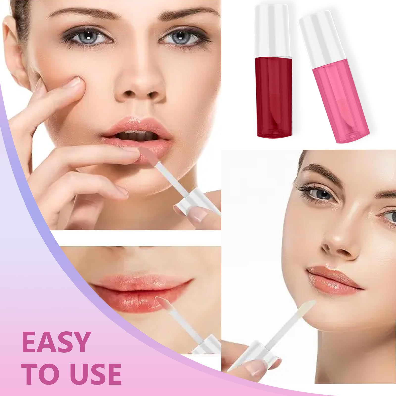 Namvo 4 Leere Lipgloss-Tuben – 4 Ml, DIY, Mit Kappe, Für Lippenbalsam, Make-up, Reise