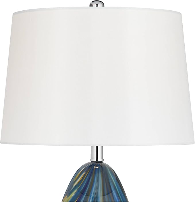 Lámpara de Mesa Possini Euro Pablo Moderna 27" Alto Vidrio Soplado a Mano Azul miniatura 9