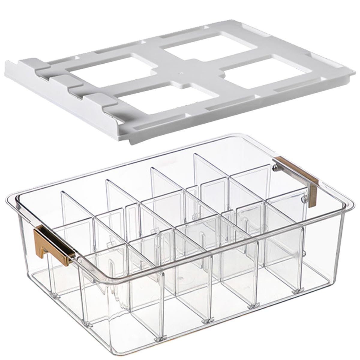 Transparente Pet Schubladenbox für Unterwäsche und Socken mit Multi Fach Trennwänden und Deckel für Ordentliche Aufbewahrung im Kleiderschrank Zuhause