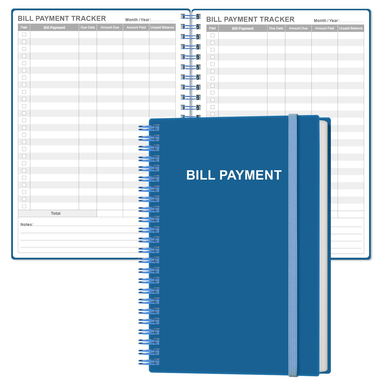 Monthly Bill Payment Checklist & Organizer - 5.8 X 8.5" Budget Planner Notebook With Black Flowers