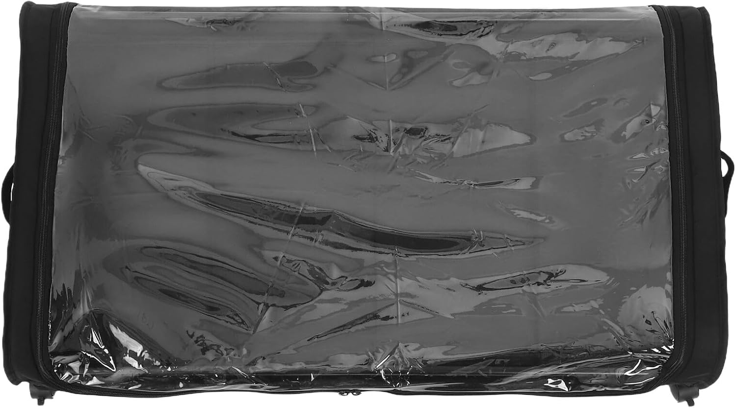 Rolling under Bed Storage Box with Wheels 80x43x16cm Black Dustproof Clothes Organizer for Dorm Bedroom and Closet Underbed Storage Container