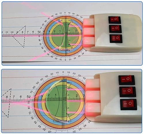 Miniatura 3 de KYUJTYJ El kit de experimento para óptica física Tri-Prism Cóncava Lente convexa que interrumpe el espejo Banco óptico Espejo arco iris Fuente de