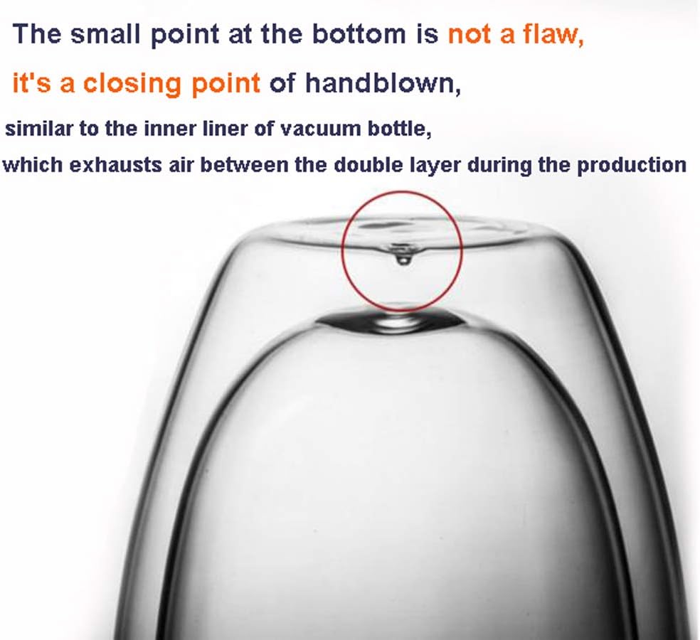 IBLUELOVER Double Wall Glass Cup Thermo Insulated Coffee Mug with Handle Heat-Resistant Latte Glasses Borosilicate Coffee Glass for Latte Mocha Cappuccino Americano Espresso Tea, 350ml/12Oz 7 618MKzzSiBL. AC SL1234