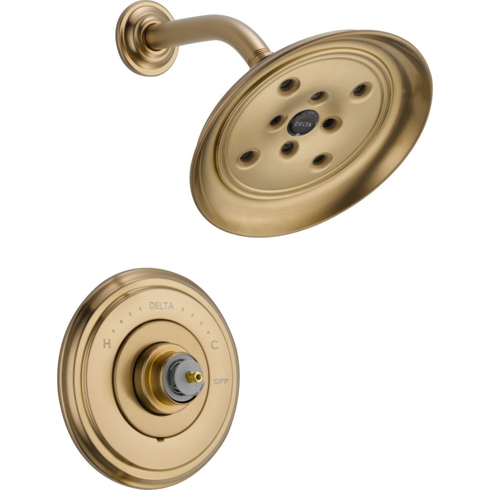 Garniture de douche en bronze champagne Delta T14297-CZLHP chic pour salle de bain