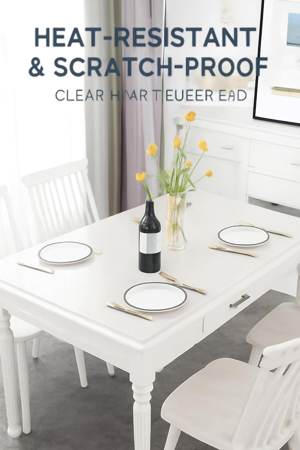 2.5mm Clear Desk Mat, Transparent PVC Table Protector Pad, Waterproof Heat-Resistant Anti-Slip Desk Cover, Plastic Writing Mat for Office, Study, Dining Room, Kitchen – (Size:40x60 cm,Color:Clear)