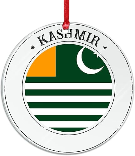 Vista 58 de Bandera nacional de Kuwait, decoración de árbol de Navidad de acrílico, adorno de recuerdo de la ciudad, adorno colgante para árbol de Navidad