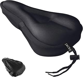 Zacro Cojín de Gel para Sillín de Bicicleta - Funda Acolchada Extra Suave para Hombres y Mujeres, Compatible con Peloton, Bicicletas de Carretera, Montaña, Urbana, Interior y Exterior