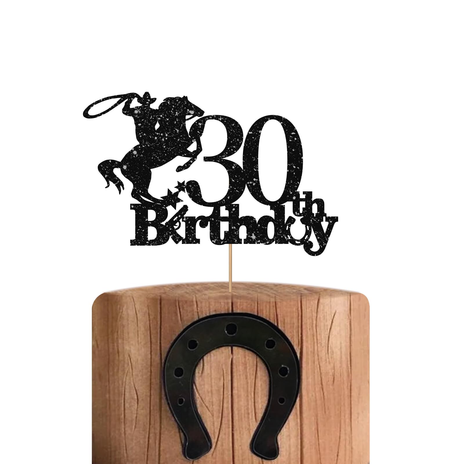 Cowboy 30th Birthday Cake Topper, Horse 30th Birthday Cake Topper for Men, Rodeo 30th Birthday Cake Decoration for Horse Racing/Western Themed