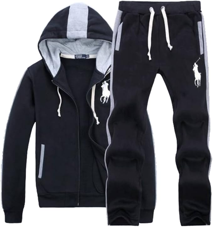 Amazon Ralph Lauren Polo ポロ ラルフローレン セットアップ ジャージ ビッグポニー メンズ 切り替えバイカラー 並行輸入品 M ブラック トレーナー パーカー 通販