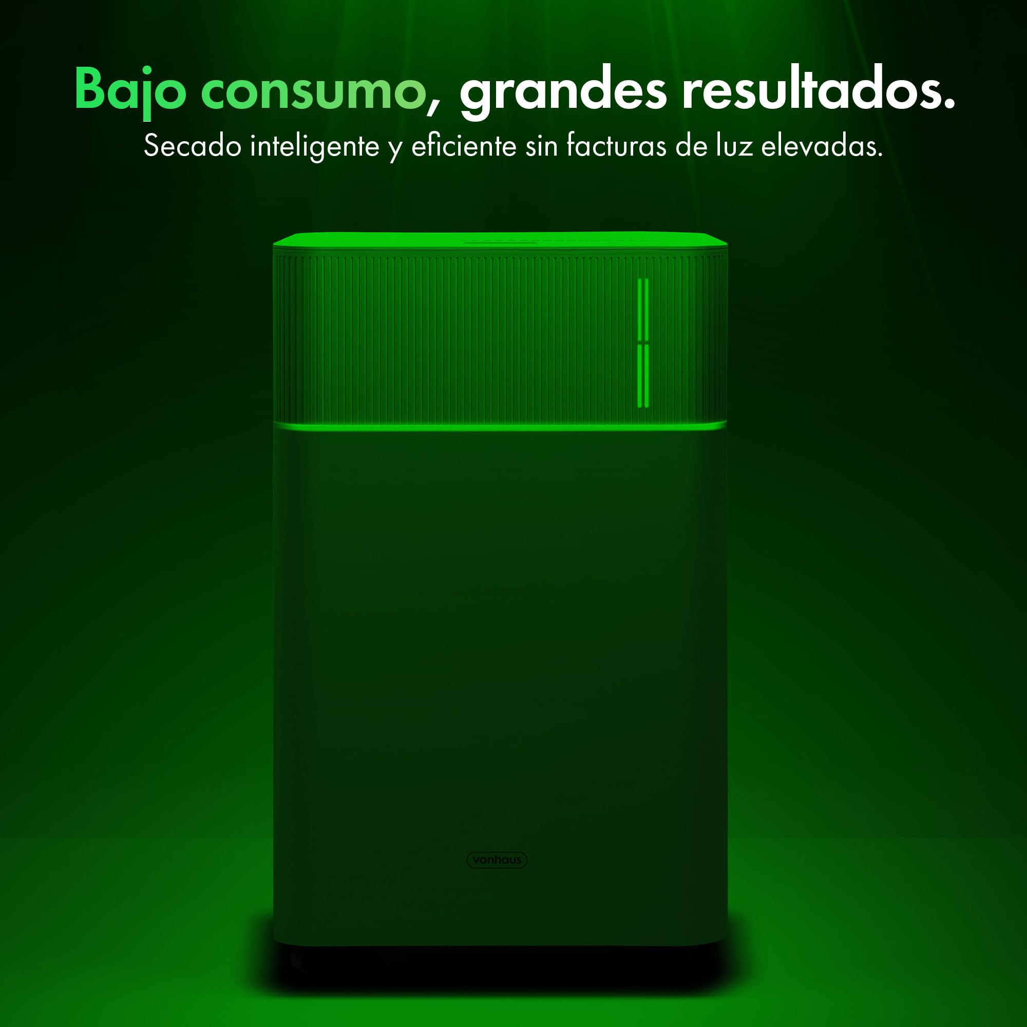 VonHaus Deshumidificador 20L Bajo Consumo para Casa Depósito de Agua de 4,5 L – Deshumidificador WiFi para Secar Ropa Previene el Moho y los Malos Olores – Ideal para Casa