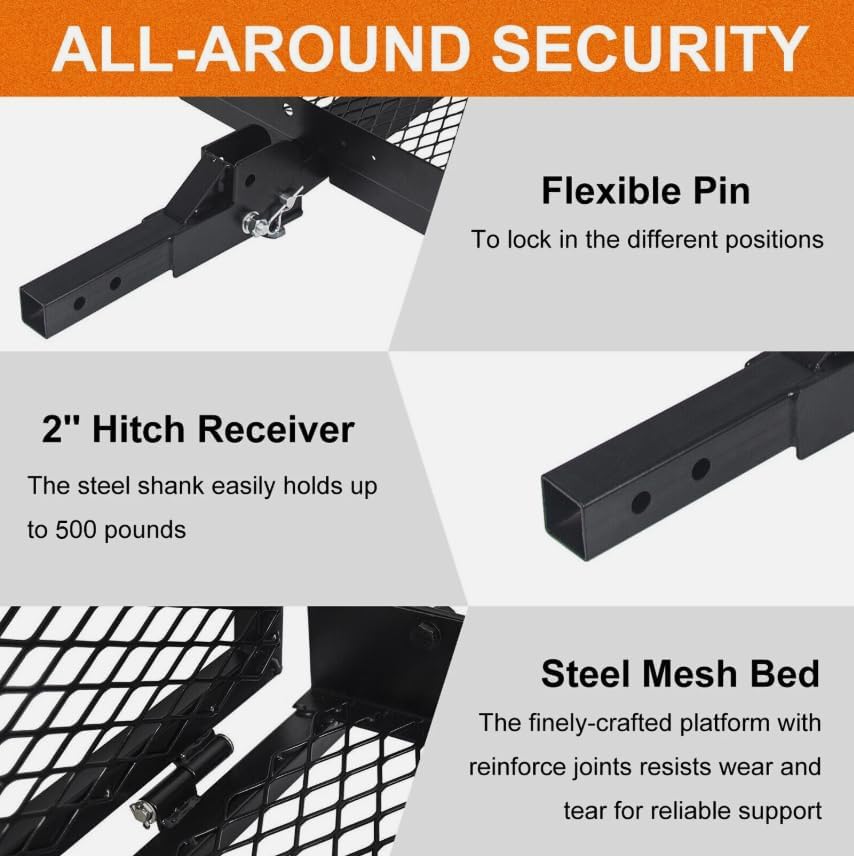 Foldable Electric-Wheelchair Hitch Carrier Mobility Scooter Rack Loading Ramp