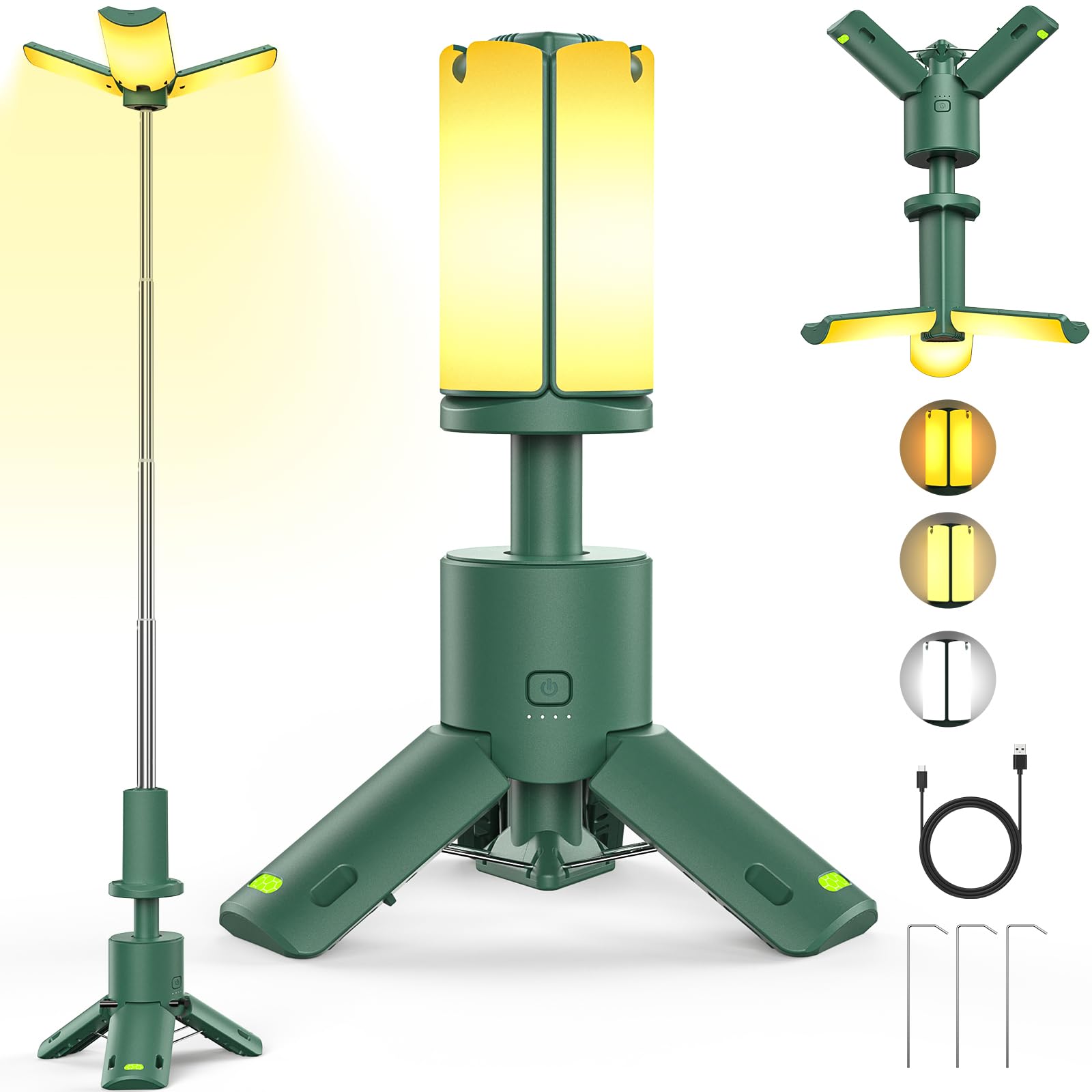Luce di campeggio portatile con batteria 10000mAh
