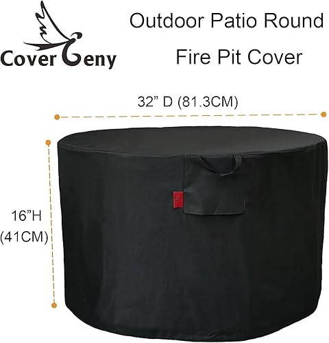 Miniatura 5 de Cubierta redonda para hogueras para exteriores que se adapta a la mayoría de fogatas de 22-30-31 pulgadas, como Gas One, Four Seasons Courtyard,