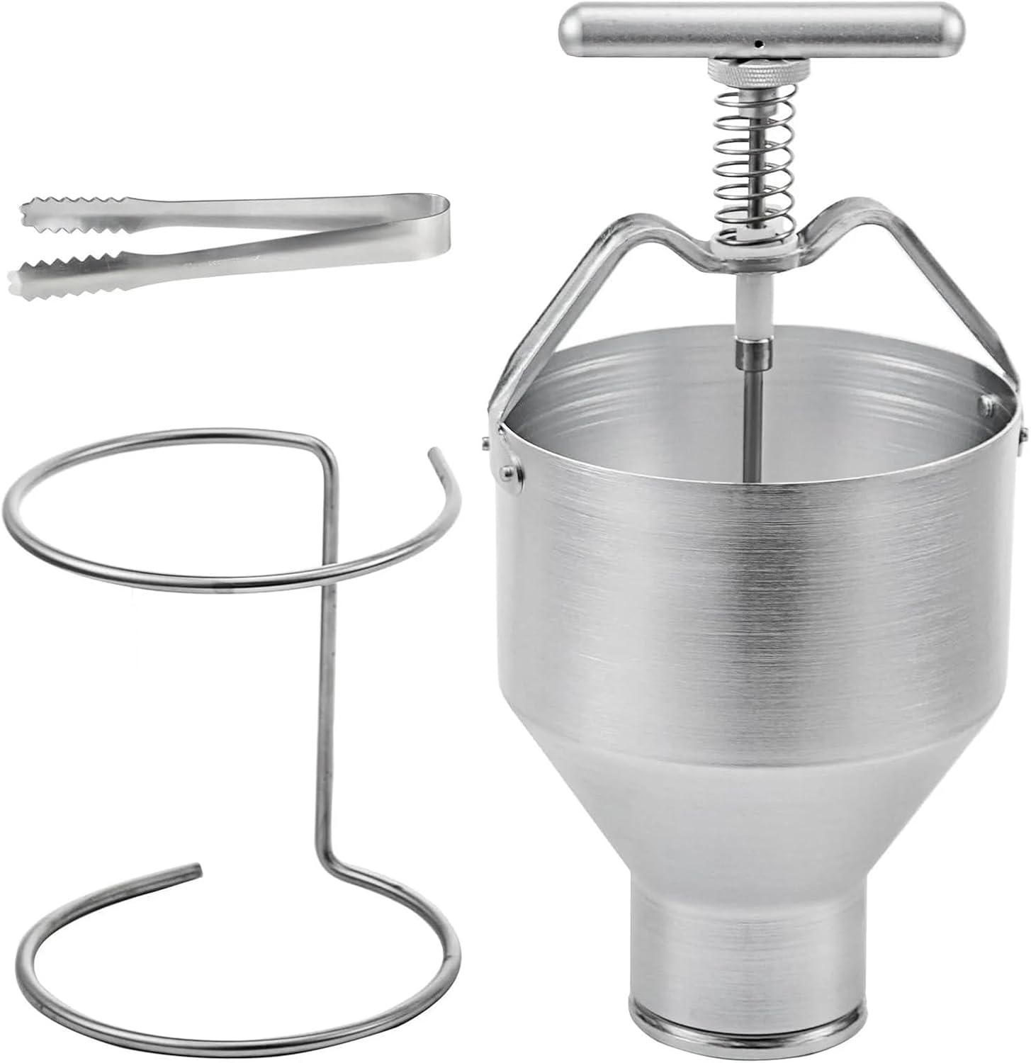 Manual Donut Depositor, Donut Dropper Hopper Dispenser, Doughnut Batter Dispenser, 6 Thicknesses Adjustment, with Stand Holder, for Even Donut Shaping and Batter Dispensing