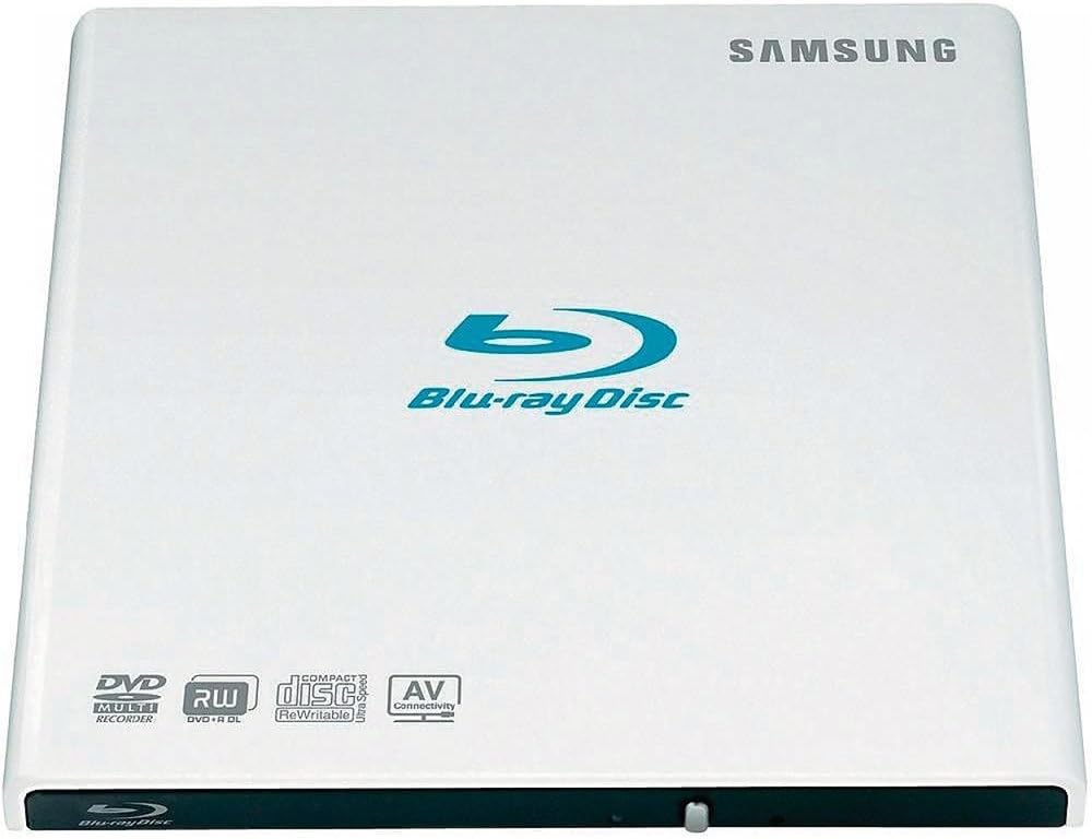 Samsung 6X Slim Blu-ray Writer USB External Drive, SE-506BB/TSWD (White)