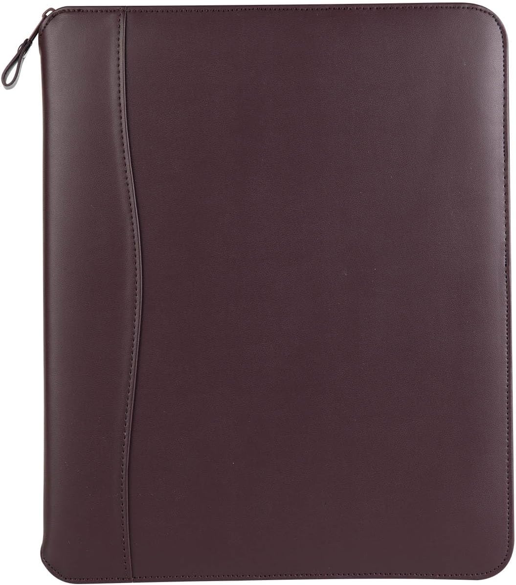FranklinCovey - FC Basics Spacemaker Ring-Bound Binder for FranklinCovey Planners | Simulated Leather Vinyl - Zipper Binder (Monarch, Burgundy)