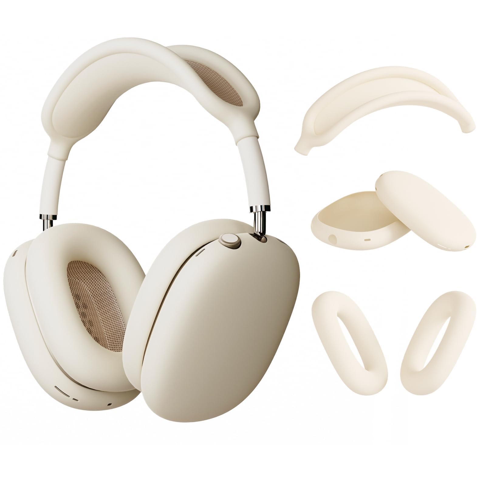 Foweroty Silicone Case for AirPod Max (2024/2020),Ear Pad Case/Ear Cups Cover/Headband Shell,Skin Anti-Scratch, Accessories Ultra Protective Cover for