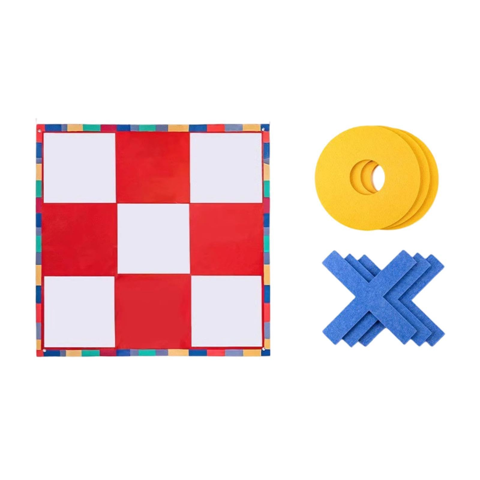 Toe Chess Set Board Game Teaser Interior Outdoor Entertoor Interactive Xo Chess Toy, 120cm and Red