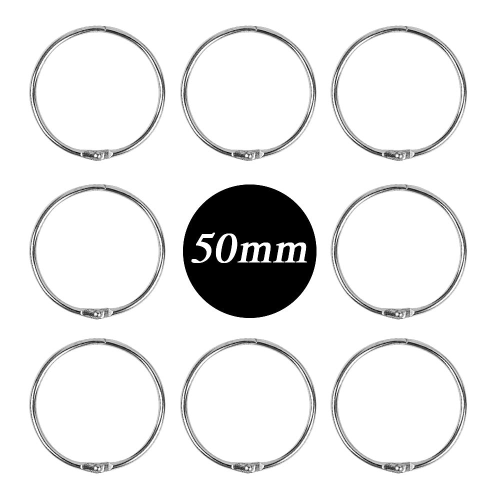 50 Anneaux De Reliure Métal Argent - Ouverture Facile, Pour Rideaux, Bureautique, Maison