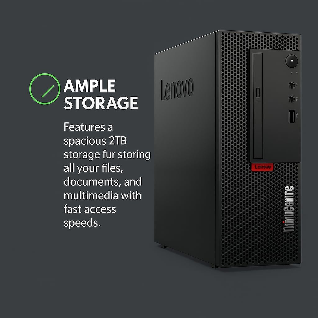 Lenovo ThinkCentre SFF Business Desktop Computer | Intel Core i5 10th Gen Quad-Core Processor | 32GB DDR4 RAM, 2TB Storage (1TB SSD + 1TB HDD) | AMD Radeon 520 2GB Dedicated Graphics | DVD-RW | Win11