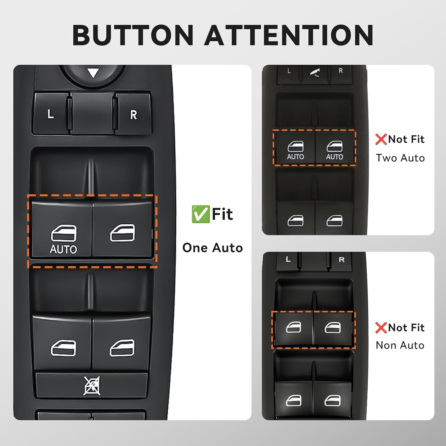 Driver Side Master Power Window Switch - 8Pins + 13Pins - Compatible with 2011-2016 Dodge Journey Window Control Switch Replaces 68084001AD 68084001AB 68084001AC