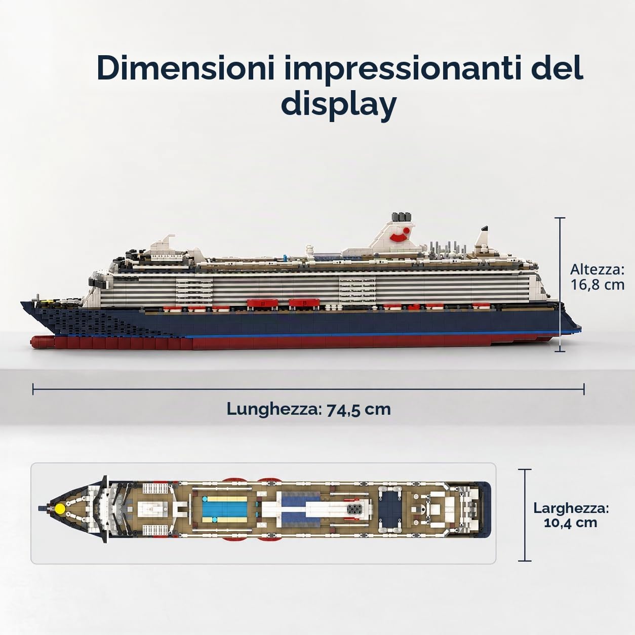 ToyGhillied Set di modelli di nave da crociera, scala 1/400, mattoncini compatibili con tutte le grandi marche, kit per display o regalo, MOC-174915 (3295PCS)