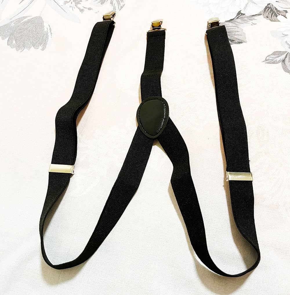 1920s mens Accessories Fedora Gangster Hat Costume Accessory Y-Back Suspenders & Pre Tied Bow Tie,Men's Roaring 20s Set Manhattan Hat - Image 5