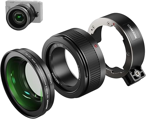 Miniatura 13 de NEEWER Lente gran angular HD de 40.5mm compatible con Sony ZV-1F ZV-E10 A5000 A6000, lente adicional gran angular de 2 en 1 de 18mm & macro 10x