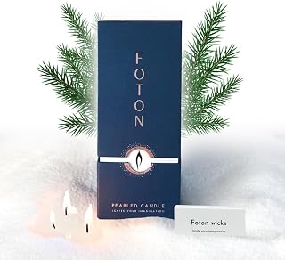 Foton Pearled Candle 18 Oz - Festive Fir Christmas Tree Scented Non Toxic Long Lasting Powder Wax Sand Candles up to 120 Hours - Refillable Pearl Candle Sand with 30 Wicks
