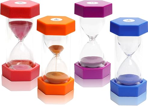 Hourglass Timer, Colorful Hourglass Timer, Hourglass Set, Hourglass Timer, Visual Hourglass Timer, 3/5/10/20 Minutes for Kids, Classroom, Office, Kitchen 4 Pieces