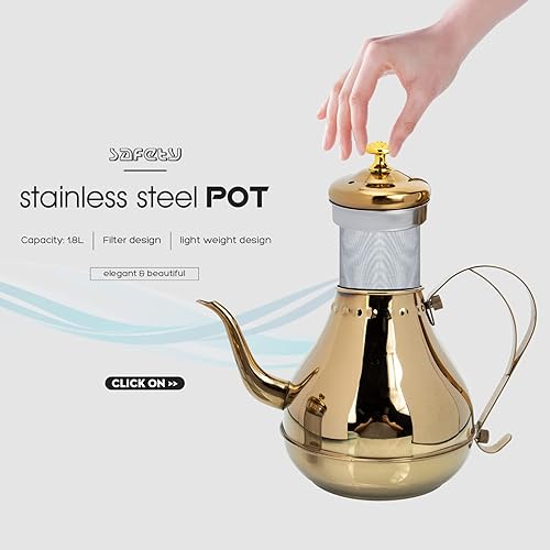 Miniatura 7 de Luxshiny Tetera de gran capacidad con filtro, ideal para tetera de leche y uso doméstico