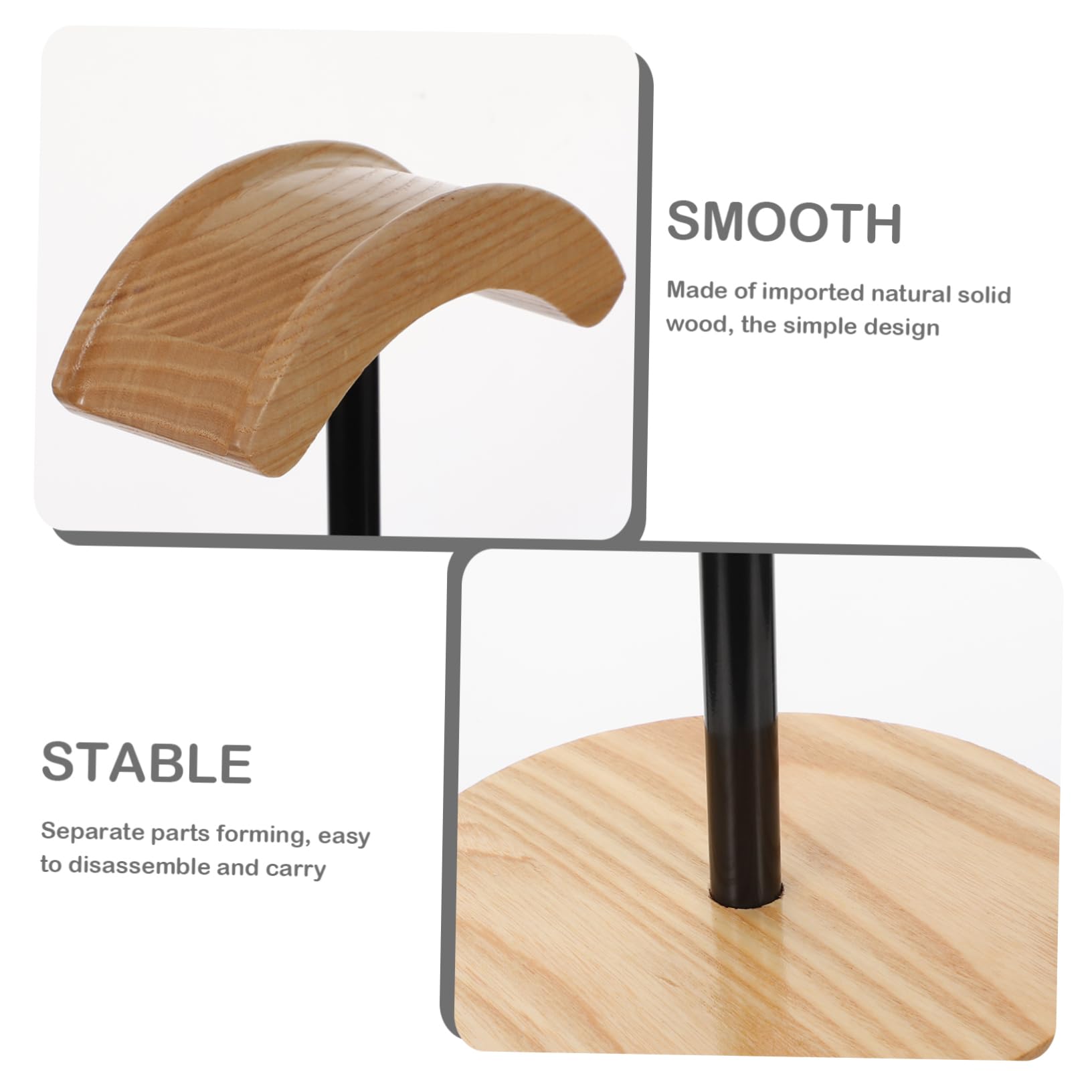 Veemoon Stand per Cuffie in Legno Supporto da Tavolo Multifunzionale Espositore e Organizer da Scrivania Adatto per Uso Casalingo e Ufficio