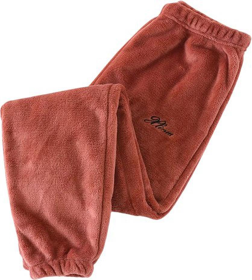 HIMAYSPS Girls' Playful and Plush Fleece Lounge Bottoms Free Size (Waist 24-30) Maroon Pack of 1 3