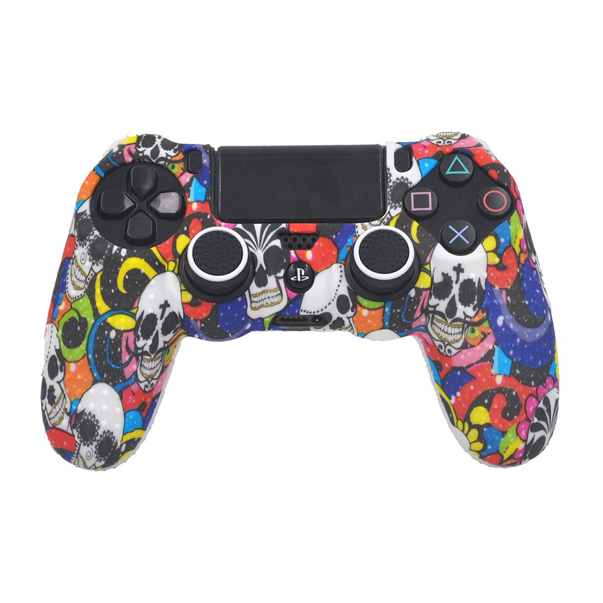 Coque de protection antidérapante en silicone pour manette PS4/SLIM/PRO Color skull