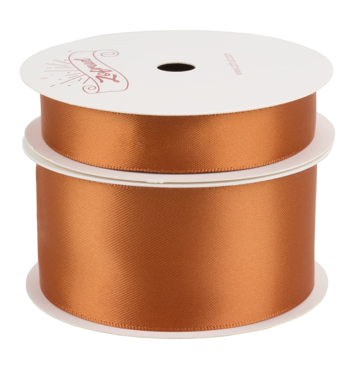 Zofrud 2 Rolls of Coper Double Faced Satin Ribbon - 18 Meters Total (16mm and 38mm x 9M) - Ideal for Crafts Gift Wrapping, and Weddings - Image 2