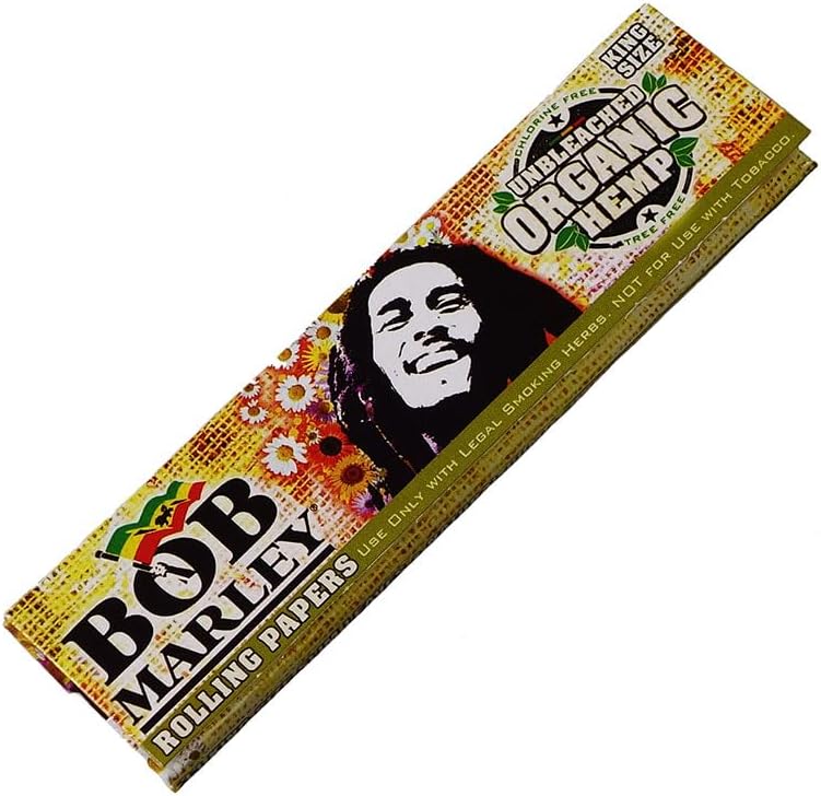 Bob Marley - Unbleached Organic King Size Rolling Papers - 20 Booklets with 33 Leaves per Booklet (660 Total)