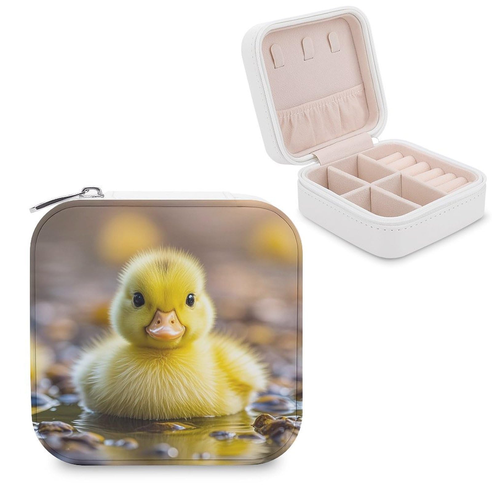 VstaDank Cute Ducks Jewelry Box Beautiful Portable Ring Boxes Cute Large-Capacity Jewelry Case Jewelry Organizer for Mothers Gifts for Earrings Rings Hand Bracelet