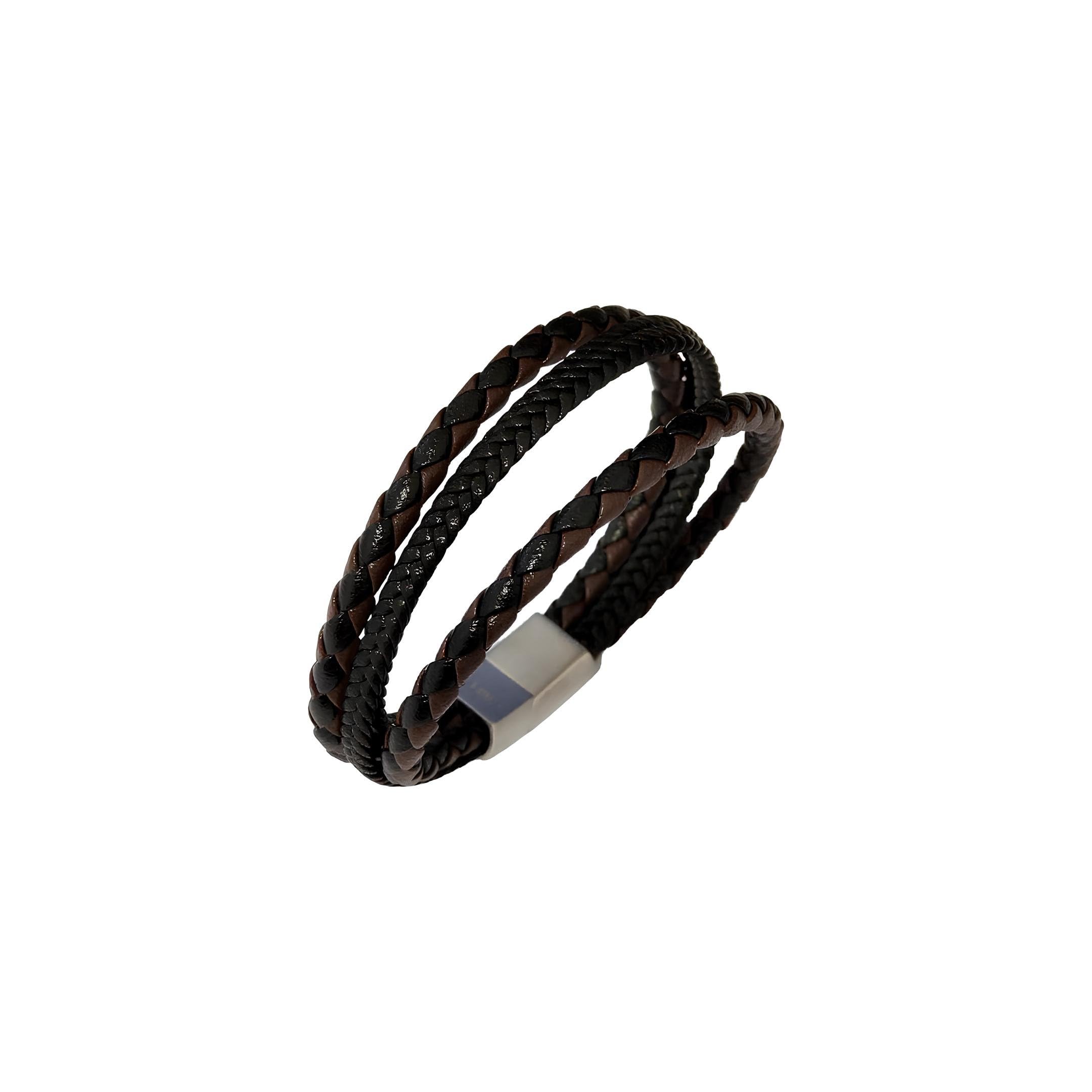 GenericPulsera de cuero para hombres | Cerradura de Acero Inoxidable