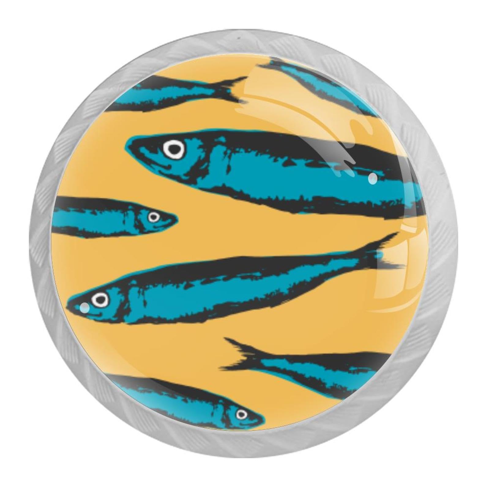 Tqmspg Multi11 4 Pieces Drawer Pulls Vintage Fish Door Knobs Dresser Handles For Kitchen Wardrobe Cupboard Hardware Furniture
