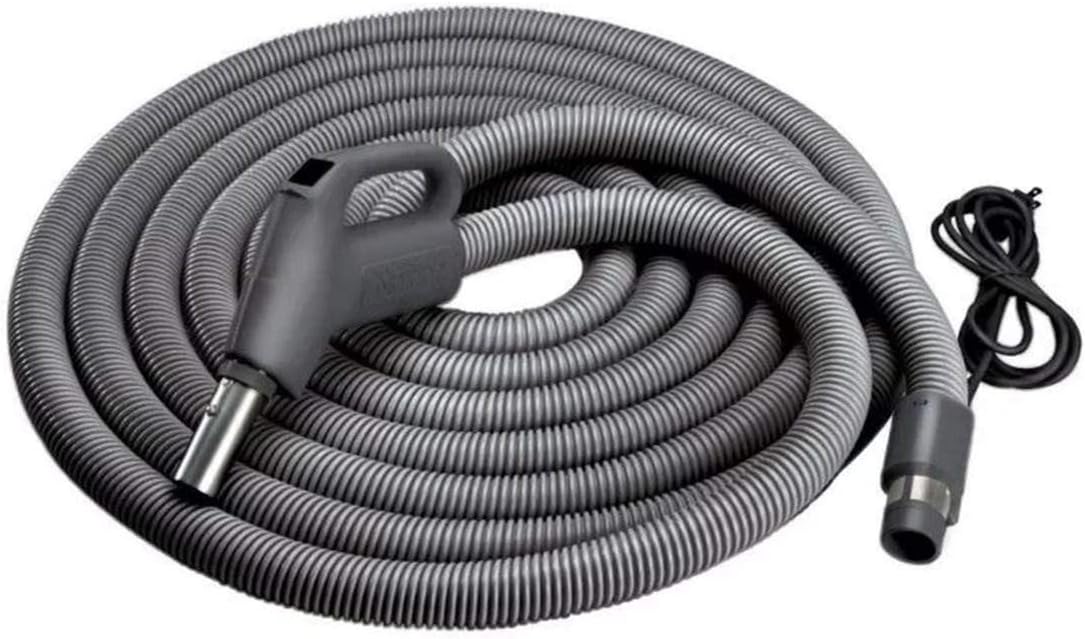 Broan-NuTone CH515 Current-Carrying Crush-Proof Central Vacuum Hose with Swivel Handle, 30' Long, 1.38" Inner Hose Diameter, Dark Gray : Home & Kitchen
