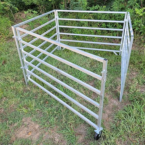 Aluminum 5 FT X 5 FT 6 Rail 40" Tall Sheep & Goat STALL KIT Panel Pen Corral