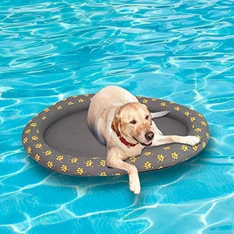 Ginkago Aufblasbar Schlauchboot Hunde Boot Haustier Luftmatratze Schwimmbad Strand Spielzeug (Grey)