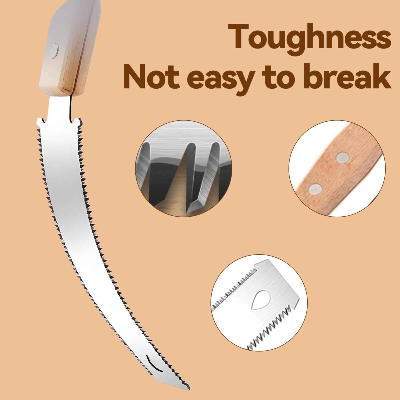 Xiciki Japanese Pull Saw Hand Saw, Fret Saw 14/17 TPI, Flush Cut 15cm Fine Tooth Double Edge Saw - Image 3