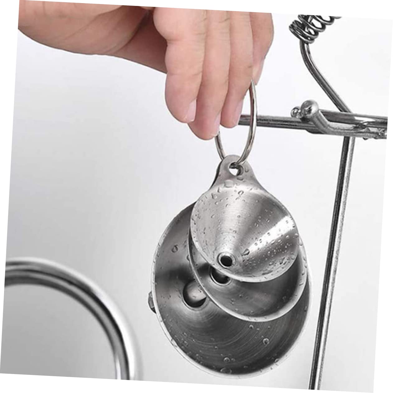 OUNONA 2sets Stainless Steel Funnel Multifunctional Kitchen Tool for Filling Bottles Liquor and Condiments Compact Lightweight Kitchen Gadget with Cleaning Brush image 4