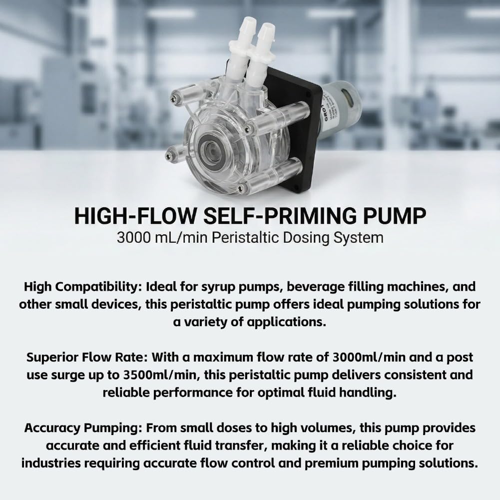 Selbstansaugender DC-Untersetzungsmotor Für Peristaltikpumpen 3000 Ml/min Peristaltikpumpenmotor Mit Durchfluss Ganzmetall-DC-Untersetzungsmotor Siruppumpen