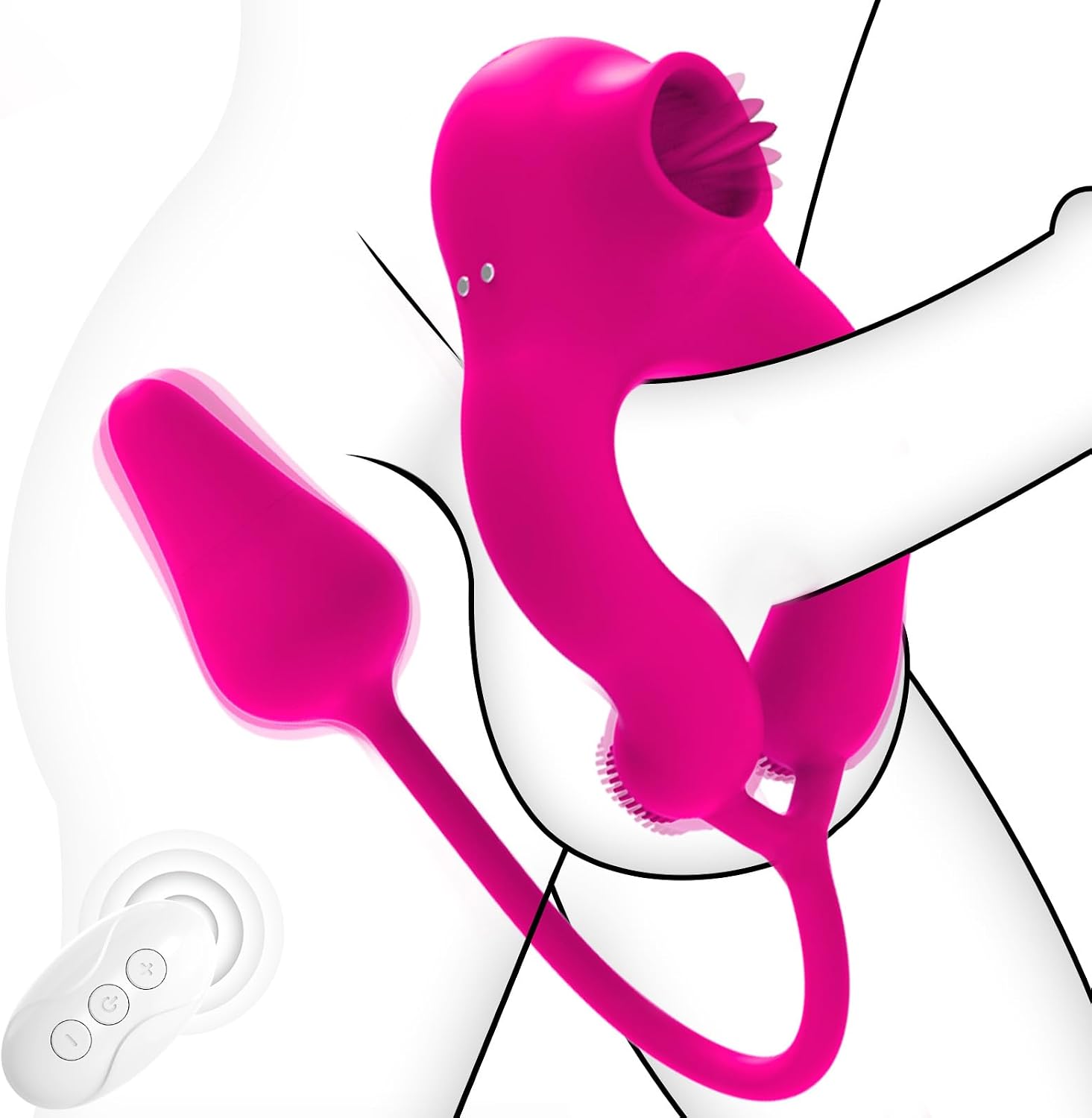 Clit Licker Vibrating Cock Ring, 10 Lick and Vibration Modes, Purple