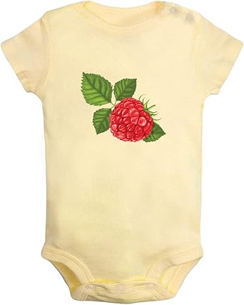 iDzn Fruit Raspberry Image Print Rompers Newborn Baby Bodysuits Infant Jumpsuits Novelty Outfits Clothes